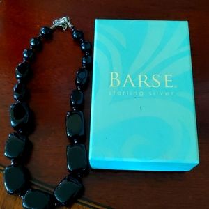 Barse Black Onyx Sterling Silver necklace with original package